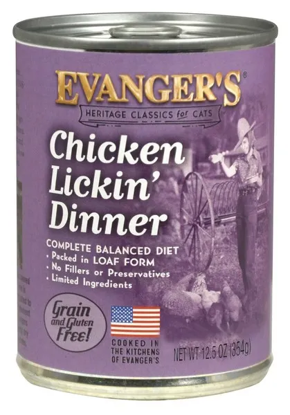 12/12.5 oz. Evanger's Chicken Lickin' Dinner For Cats - Items on Sale Now